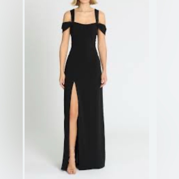 HALSTON HERITAGE BLACK EVENING GOWN MEC161791.SIZE 4 - Picture 1 of 5